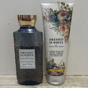 Bath & Body Works Dressed in White Body Wash & Cream — White, Gold, Blue